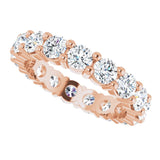 10K Gold Round Lab-Grown Diamond Shared-Prong Eternity Band – 3.8 mm Stones - Rose Gold - view 5