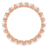10K Gold Round Lab-Grown Diamond Shared-Prong Eternity Band – 3 mm Stones - Rose Gold - view 2