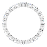 10K Gold Round Natural Diamond Shared-Prong Eternity Band – 3 mm Stones - White Gold - view 2