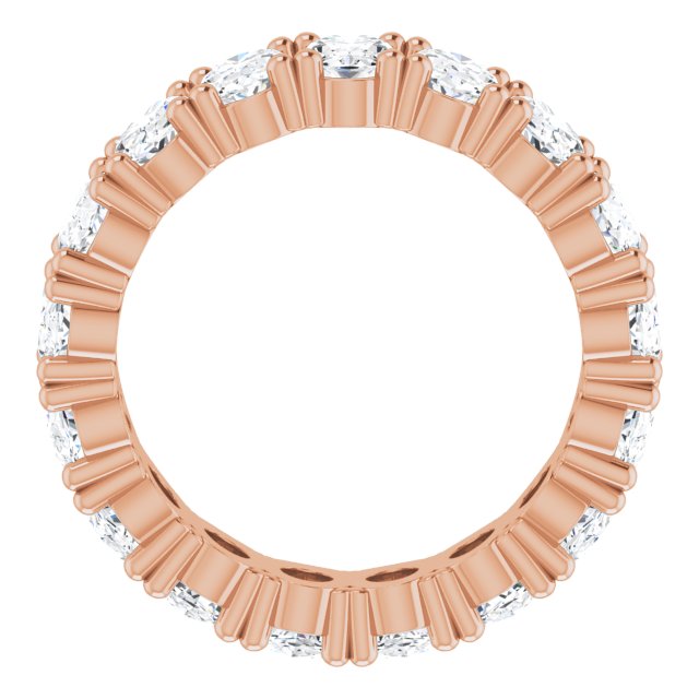 10K Gold Oval Natural Diamond Shared-Prong Eternity Band – 6x4 mm Stones - Rose Gold - view 2