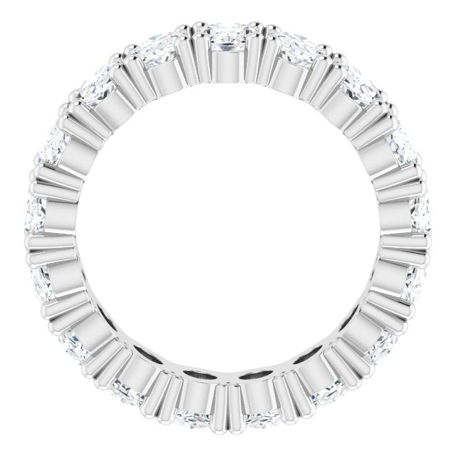 10K Gold Oval Lab-Grown Diamond Shared-Prong Eternity Band – 6x4 mm Stones - White Gold - view 2