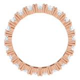 10K Gold Oval Lab-Grown Diamond Shared-Prong Eternity Band – 5x3 mm Stones - Rose Gold - view 2