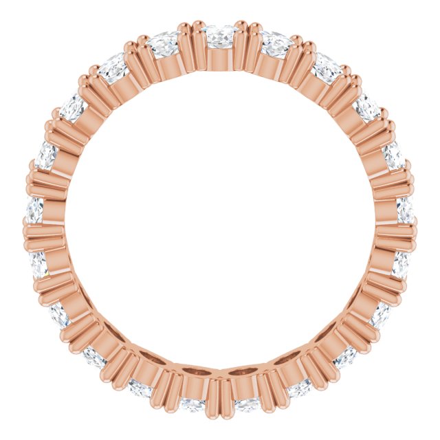 10K Gold Oval Lab-Grown Diamond Shared-Prong Eternity Band – 5x3 mm Stones - Rose Gold - view 2