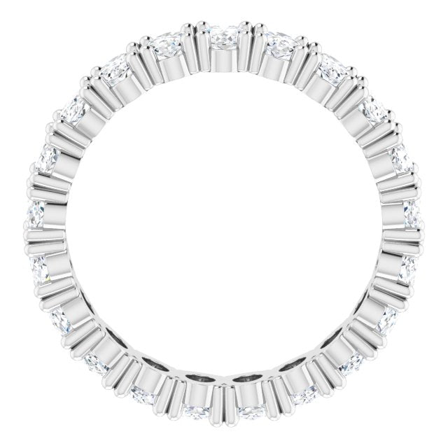 10K Gold Oval Lab-Grown Diamond Shared-Prong Eternity Band – 5x3 mm Stones - White Gold - view 2