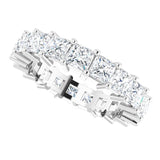 10K Gold Square Lab-Grown Diamond Shared-Prong Eternity Band – 3.5x3.5 mm Stones - White Gold - view 5