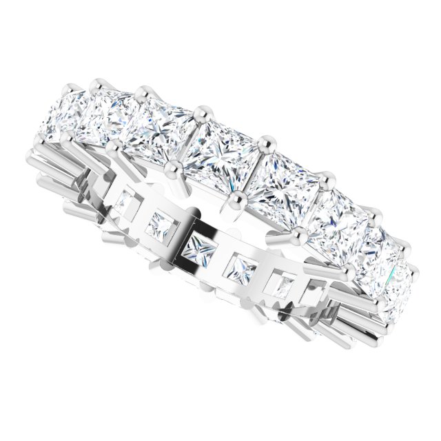 10K Gold Square Lab-Grown Diamond Shared-Prong Eternity Band – 3.5x3.5 mm Stones - White Gold - view 5