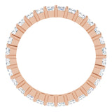 10K Gold Square Natural Diamond Shared-Prong Eternity Band – 2.25x2.25 mm Stones - Rose Gold - view 2