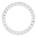 10K Gold Square Lab-Grown Diamond Shared-Prong Eternity Band – 2.25x2.25 mm Stones - White Gold - view 2