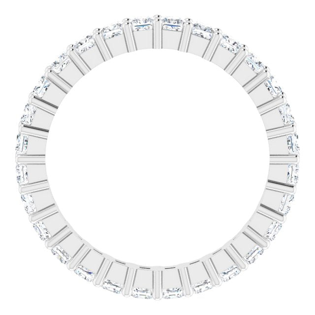 10K Gold Square Lab-Grown Diamond Shared-Prong Eternity Band – 2.25x2.25 mm Stones - White Gold - view 2