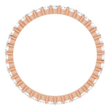 10K Gold Round Lab-Grown Diamond Shared-Prong Eternity Band – 1.7 mm Stones - Rose Gold - view 2