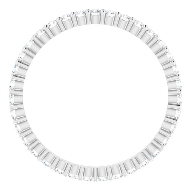 10K Gold Round Natural Diamond Shared-Prong Eternity Band – 1.7 mm Stones - White Gold - view 2
