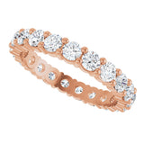 10K Gold Round Lab-Grown Diamond Shared-Prong Eternity Band – 3 mm Stones - Rose Gold - view 5