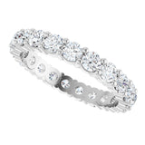 10K Gold Round Lab-Grown Diamond Shared-Prong Eternity Band – 3 mm Stones - White Gold - view 5