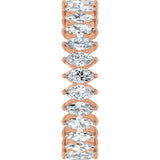 14K Gold Marquise Lab-Grown Diamond Shared-Prong Eternity Band – 4x2 mm Stones - Rose Gold - view 4