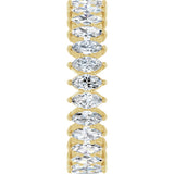 14K Gold Marquise Natural Diamond Shared-Prong Eternity Band – 4x2 mm Stones - Yellow Gold - view 4