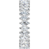 14K Gold Marquise Natural Diamond Shared-Prong Eternity Band – 4x2 mm Stones - White Gold - view 4