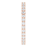 10K Gold Round Lab-Grown Diamond Shared-Prong Eternity Band – 1.7 mm Stones - Rose Gold - view 4