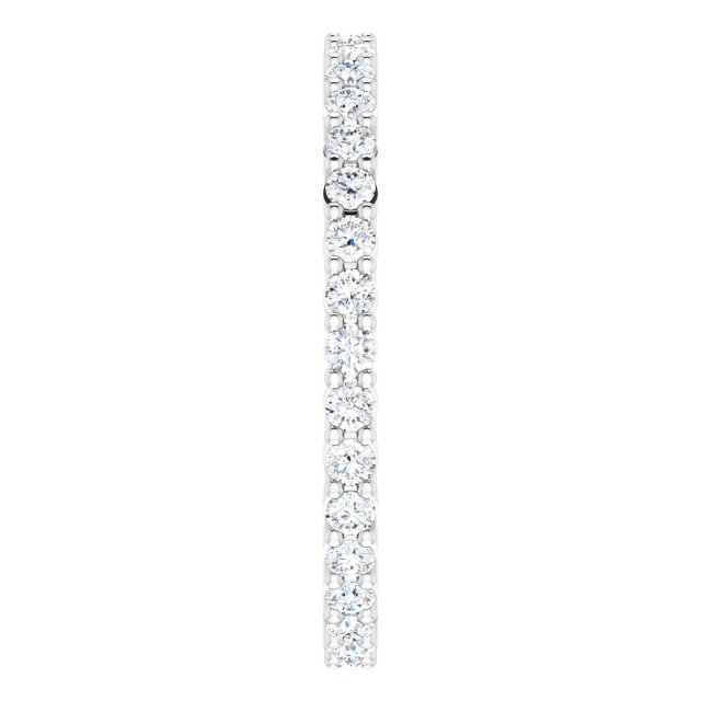 10K Gold Round Natural Diamond Shared-Prong Eternity Band – 1.7 mm Stones - White Gold - view 4