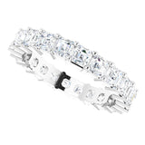 Platinum Asscher Lab-Grown Diamond Shared-Prong Eternity Band – 3x3 mm Stones - view 5