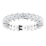 10K Gold Square Lab-Grown Diamond Shared-Prong Eternity Band – 2.75x2.75 mm Stones - White Gold - view 3