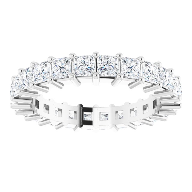 10K Gold Square Lab-Grown Diamond Shared-Prong Eternity Band – 2.75x2.75 mm Stones - White Gold - view 3
