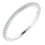 10K Gold Round Natural Diamond Shared-Prong Eternity Band – 1 mm Stones - White Gold