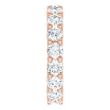 10K Gold Round Natural Diamond Shared-Prong Eternity Band – 3.75 mm Stones - Rose Gold - view 4