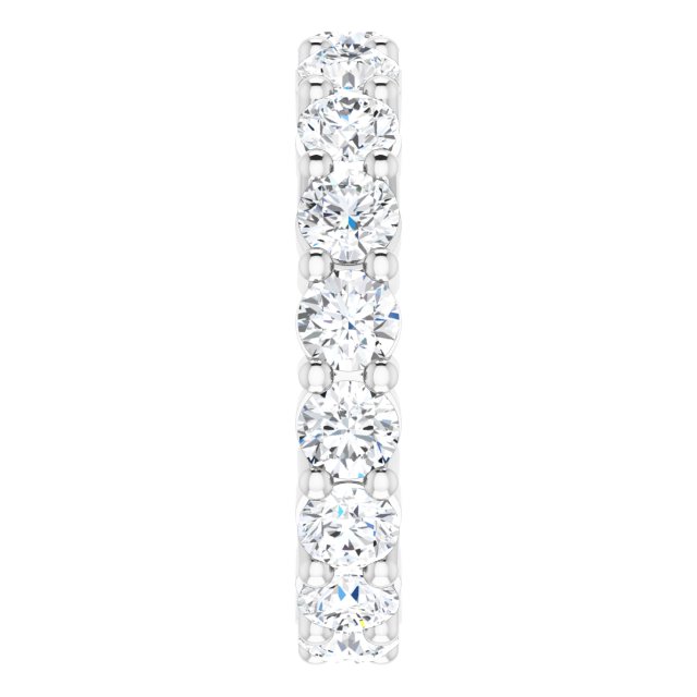 10K Gold Round Natural Diamond Shared-Prong Eternity Band – 3.75 mm Stones - White Gold - view 4