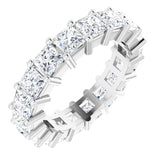 10K Gold Square Lab-Grown Diamond Shared-Prong Eternity Band – 3.75x3.75 mm Stones - White Gold