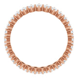 14K Gold Marquise Lab-Grown Diamond Shared-Prong Eternity Band – 4.25x2.25 mm Stones - Rose Gold - view 2