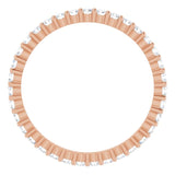 10K Gold Round Natural Diamond Shared-Prong Eternity Band – 1.7 mm Stones - Rose Gold - view 2