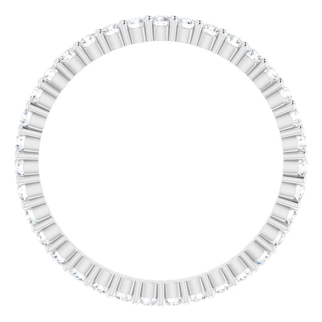 10K Gold Round Lab-Grown Diamond Shared-Prong Eternity Band – 1.7 mm Stones - White Gold - view 2