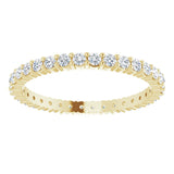 10K Gold Round Natural Diamond Shared-Prong Eternity Band – 2 mm Stones - Yellow Gold - view 3
