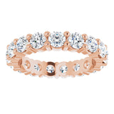 10K Gold Round Lab-Grown Diamond Shared-Prong Eternity Band – 3.8 mm Stones - Rose Gold - view 3