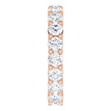 10K Gold Round Lab-Grown Diamond Shared-Prong Eternity Band – 3.5 mm Stones - Rose Gold - view 4