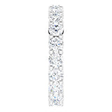 10K Gold Round Lab-Grown Diamond Shared-Prong Eternity Band – 3.5 mm Stones - White Gold - view 4