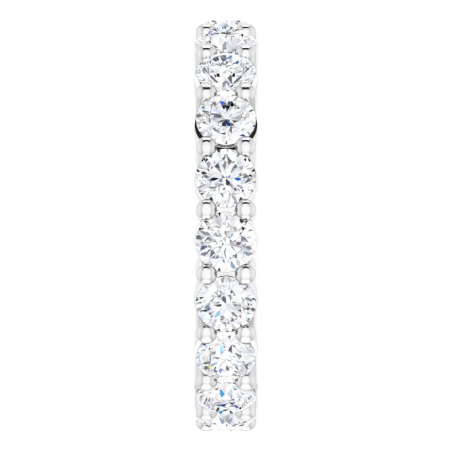 10K Gold Round Lab-Grown Diamond Shared-Prong Eternity Band – 3.5 mm Stones - White Gold - view 4