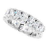 10K Gold Oval Lab-Grown Diamond Shared-Prong Eternity Band – 6x4 mm Stones - White Gold - view 5