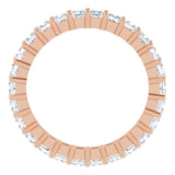 10K Gold Square Lab-Grown Diamond Shared-Prong Eternity Band – 2.5x2.5 mm Stones - Rose Gold - view 2
