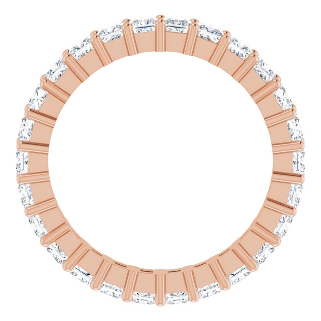 10K Gold Square Lab-Grown Diamond Shared-Prong Eternity Band – 2.5x2.5 mm Stones - Rose Gold - view 2
