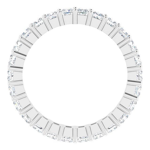 10K Gold Square Lab-Grown Diamond Shared-Prong Eternity Band – 2.5x2.5 mm Stones - White Gold - view 2