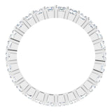 10K Gold Square Natural Diamond Shared-Prong Eternity Band – 2.5x2.5 mm Stones - White Gold - view 2