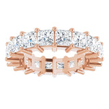 10K Gold Square Lab-Grown Diamond Shared-Prong Eternity Band – 4x4 mm Stones - Rose Gold - view 3