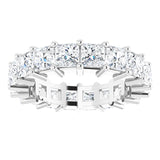 10K Gold Square Lab-Grown Diamond Shared-Prong Eternity Band – 4x4 mm Stones - White Gold - view 3