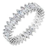 Platinum Marquise Natural Diamond Shared-Prong Eternity Band – 4x2 mm Stones