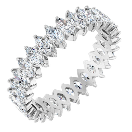 Platinum Marquise Lab-Grown Diamond Shared-Prong Eternity Band – 4x2 mm Stones