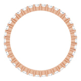 10K Gold Round Lab-Grown Diamond Shared-Prong Eternity Band – 1.7 mm Stones - Rose Gold - view 2