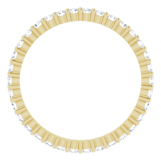 14K Gold Round Lab-Grown Diamond Shared-Prong Eternity Band – 1.7 mm Stones - Yellow Gold - view 2