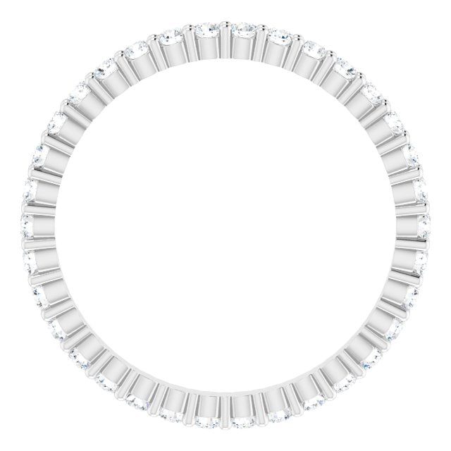 10K Gold Round Natural Diamond Shared-Prong Eternity Band – 1.7 mm Stones - White Gold - view 2