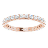 14K Gold Asscher Lab-Grown Diamond Shared-Prong Eternity Band – 2x2 mm Stones - Rose Gold - view 3